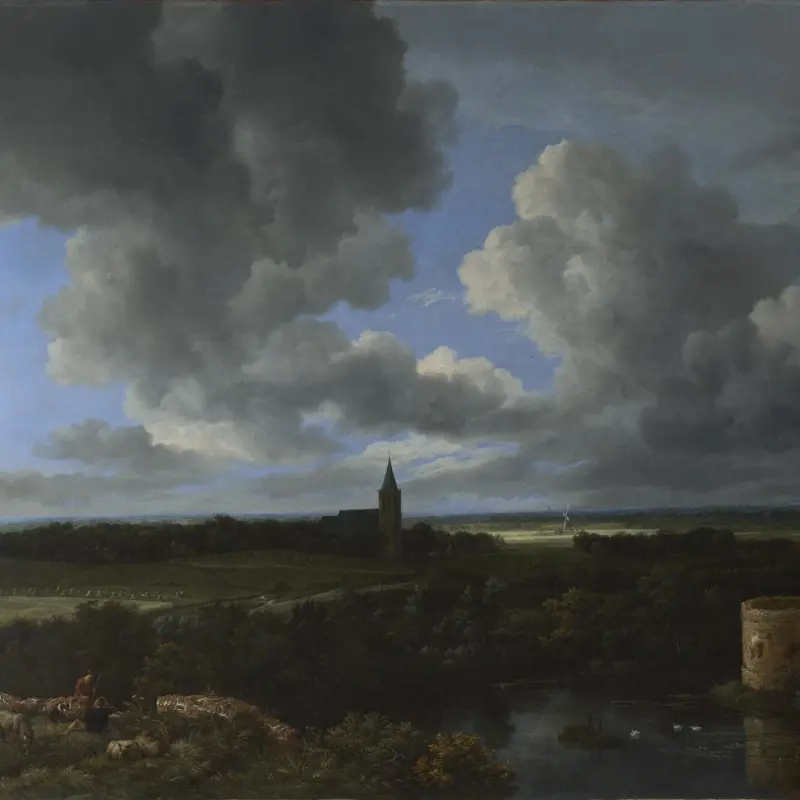 A Landscape with a Ruined Castle and a Church